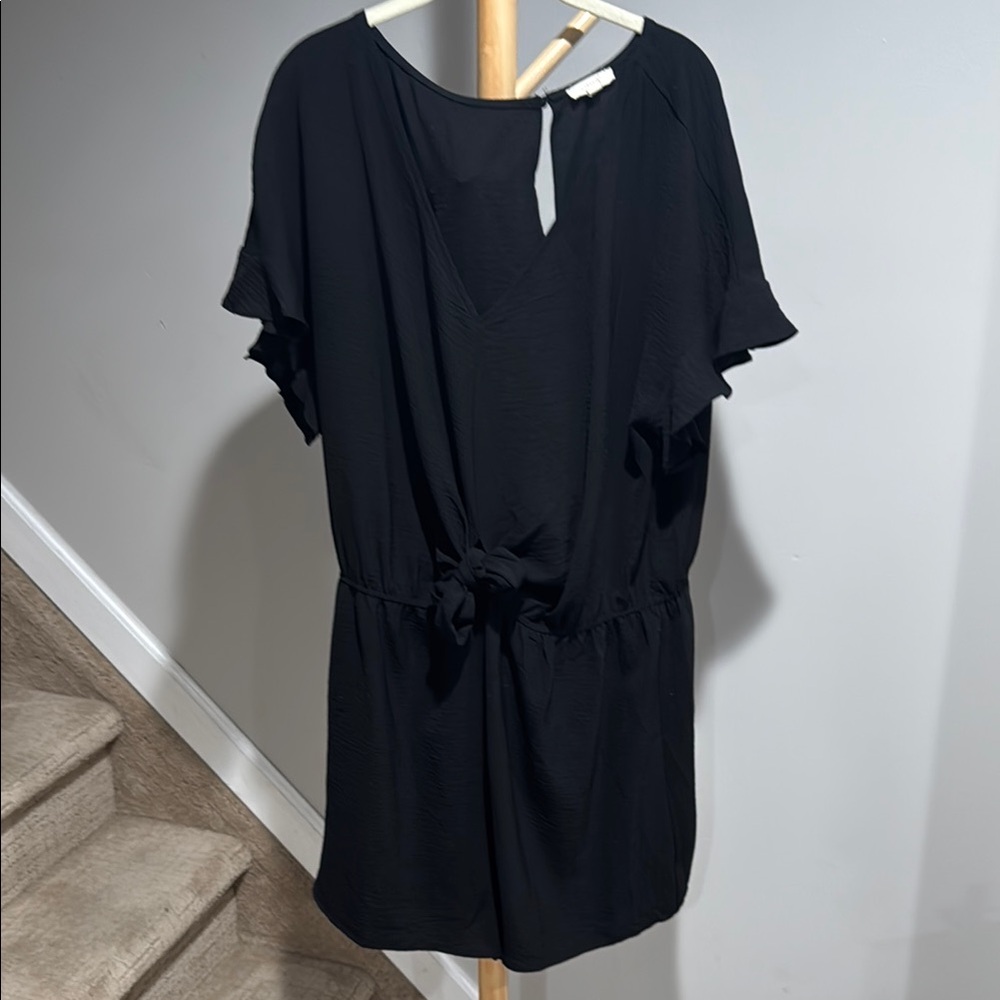 Black Short Sleeve Romper